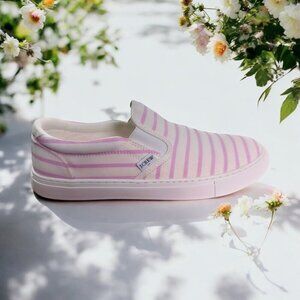 J. Crew Factory Printed Road Trip Canvas Slip-On Sneakers Flats Women's Size 11